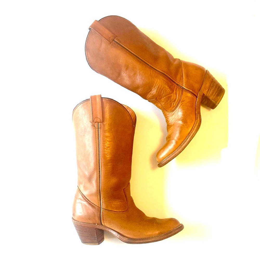 Double H Boots | Vintage Antiqued Caramel Tan Leather Western Boots